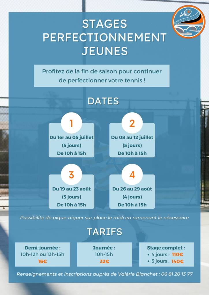 Stages été jeunes ASPC TENNIS